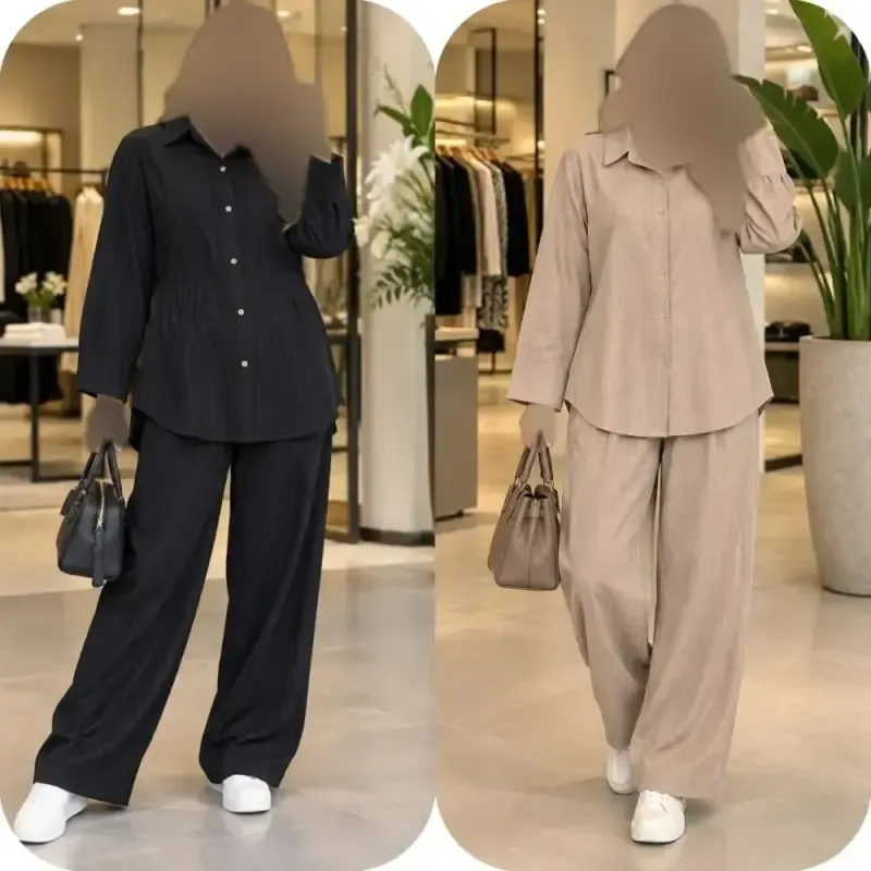 ست مانتو شلوار کراش زنانه فری سایز رنگ بندی متنوع