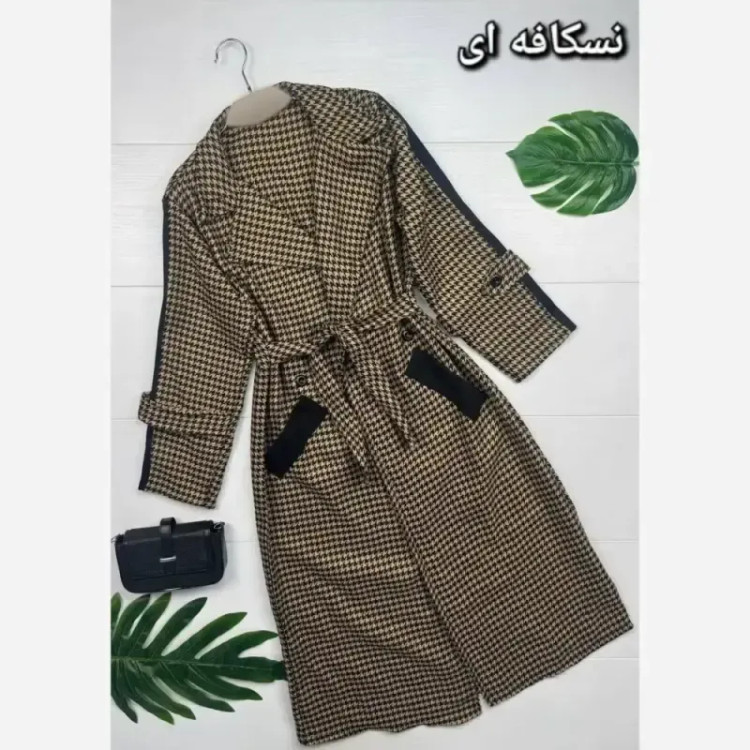 پالتو زنانه مدل رزا جنس توییت موهر سایز فری 38 تا 46