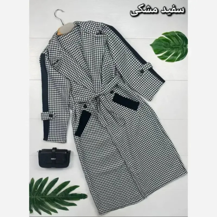 پالتو زنانه مدل رزا جنس توییت موهر سایز فری 38 تا 46