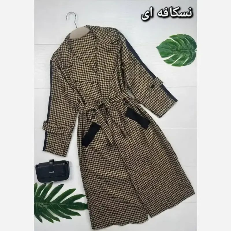 پالتو زنانه مدل رزا جنس توییت موهر سایز فری 38 تا 46