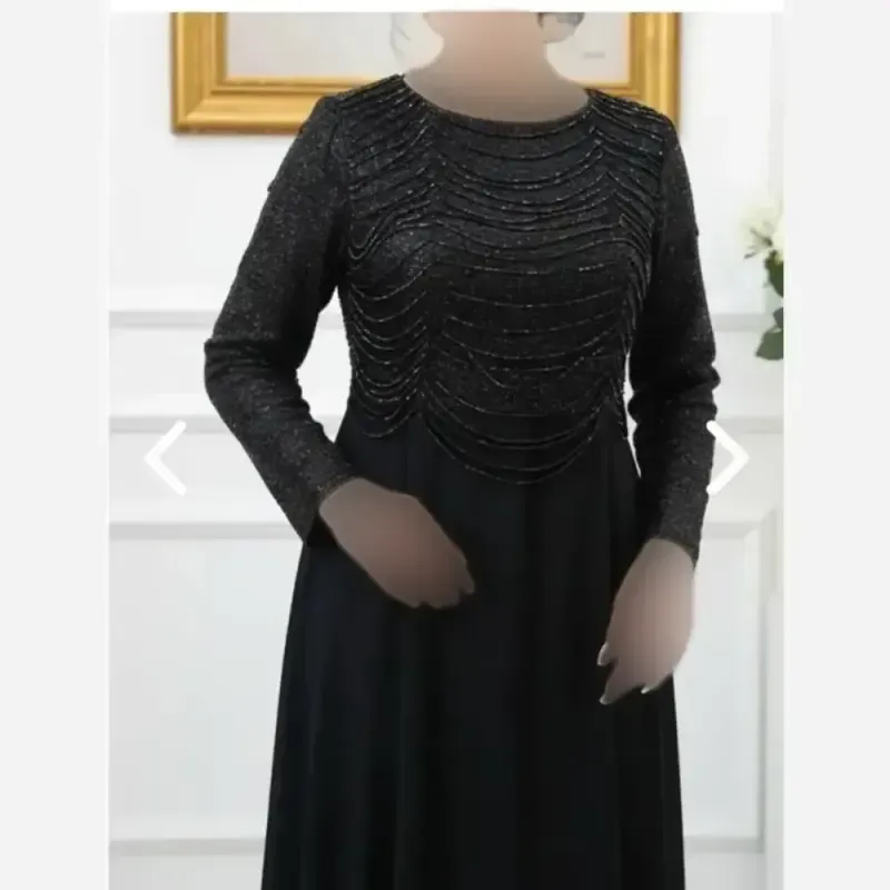 ماکسی مجلسی زنانه مشکی دانتل چمنی و حریر سایز 44 تا 54