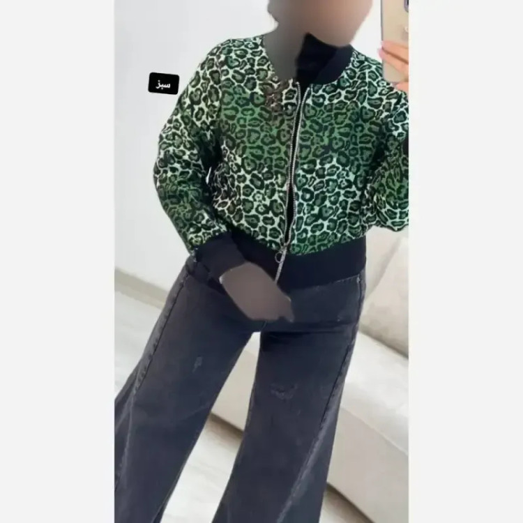 کاپشن بامبر زنانه جنس تاففته درجه یک فری سایز رنگی
