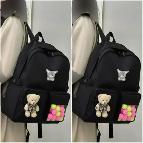 کوله پشتی طرح کرومی چرم مشکی اندازه 33 در 40 سانت