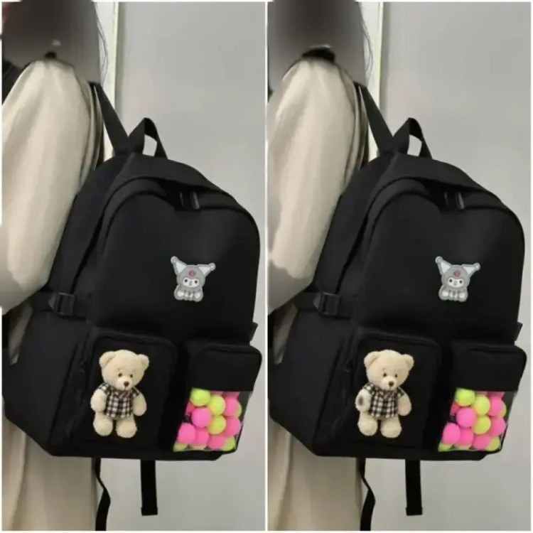 کوله پشتی طرح کرومی چرم مشکی اندازه 33 در 40 سانت