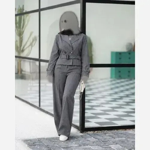 ست اداری زنانه مدل نیلسا جنس پرشین دیپلمات فری سایز رنگ مشکی سورمه ای طوسی