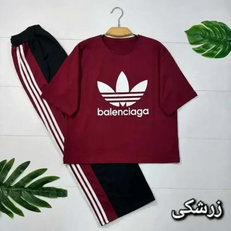 ست بالنسیاگا پنبه گلکسی فری 38_46 نسکافه ای بنتون صورتی مرجانی