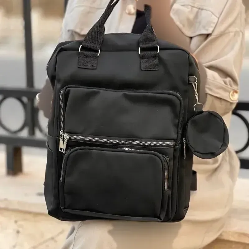 کوله دانشجویی دلوان مشکی دیبا برزنتی ضد آب اندازه 35*40 سانت