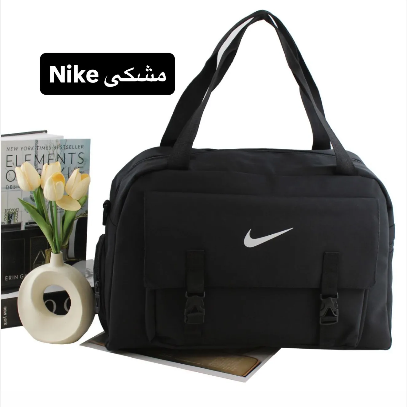 ساک ورزشی و روزمره پارچه ای سه بند با ابعاد 55 در 34 سانتیمتر