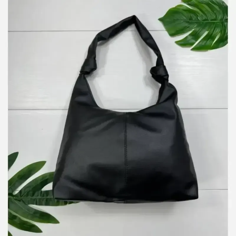 کیف چرم بند گره ای زنانه مشکی موکا جادار با کیفیت عالی 30*40 سانت