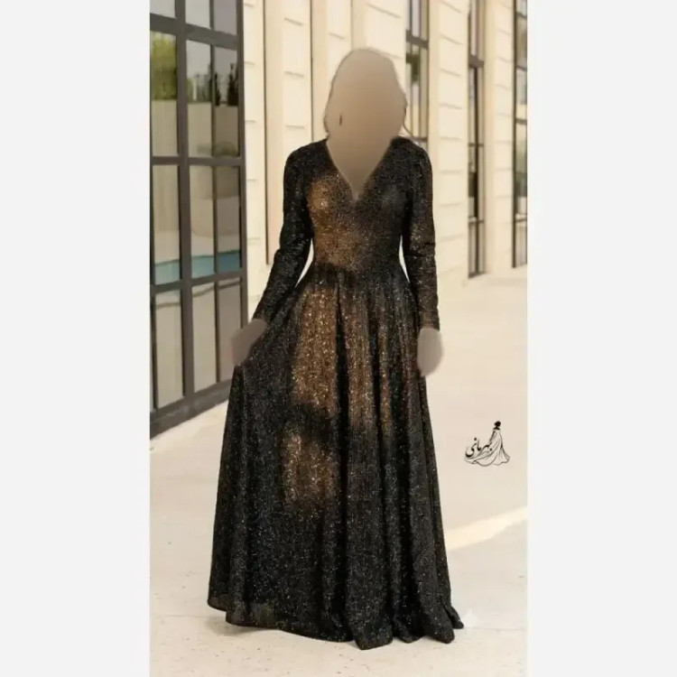 پیراهن مجلسی زنانه زرین قد 155 دانتل چمنی سنگدوزی دست دوز سایزبندی 40 تا 58