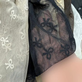 شال توری پاپیونی دور دانتل مناسب استفاده روزمره قواره 185 در 63 سانت