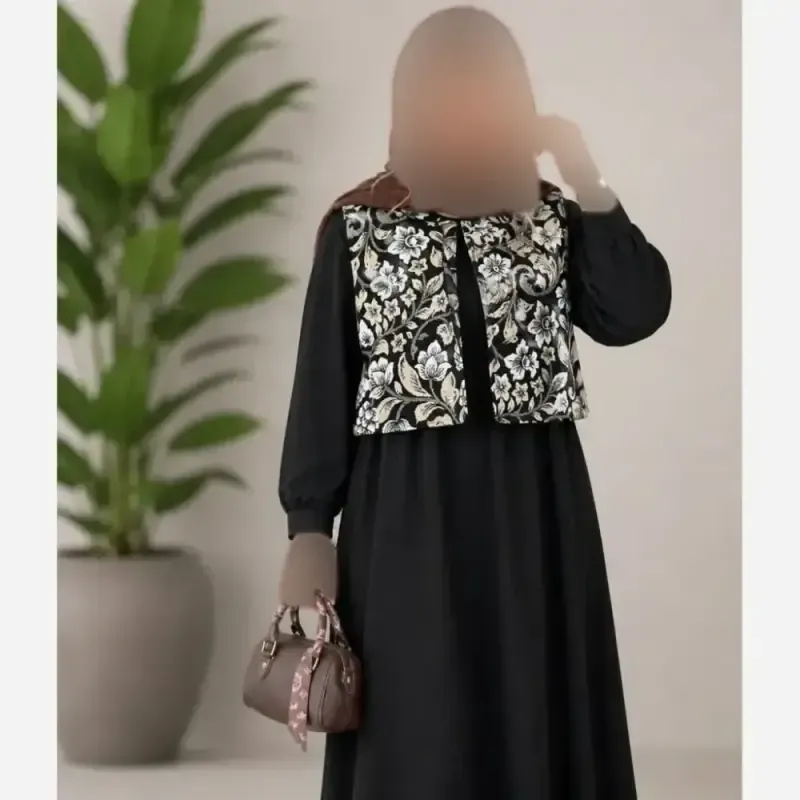 سارافن کریشه ابریشمی جلیقه سوزن دوزی مدل نیوشا سایز فری 38 تا 46