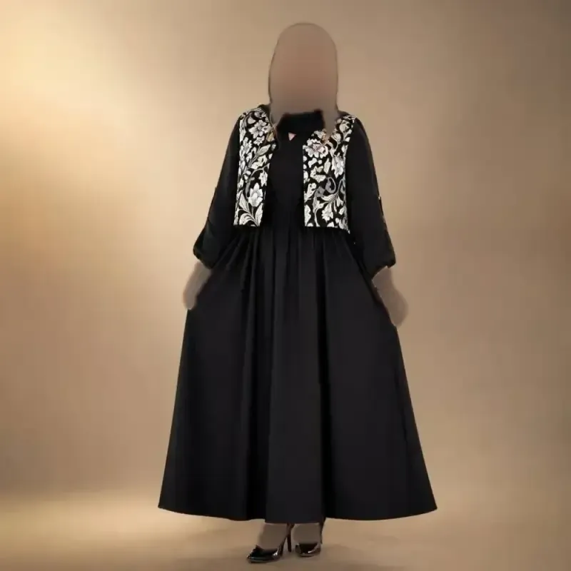 سارافن کریشه ابریشمی جلیقه سوزن دوزی مدل نیوشا سایز فری 38 تا 46