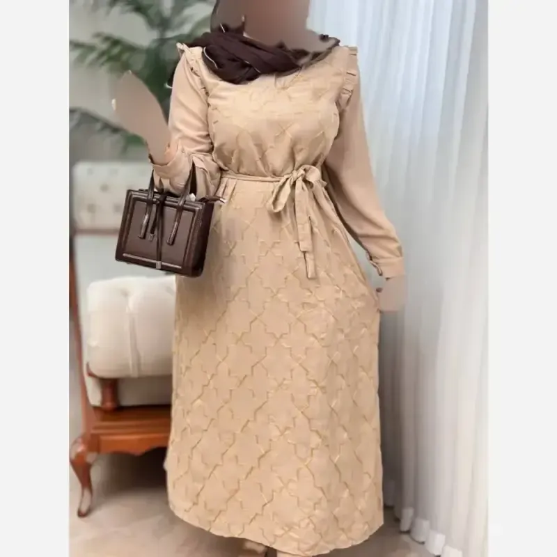 پیراهن مانتویی زنانه اسکادا طلاکوب مدل ساحل سایز بزرگ