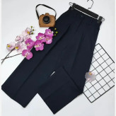 شلوار واید لگ زنانه کرپ دابل پشت کمر کش جیبدار رنگبندی متنوع سایز 38 تا 48