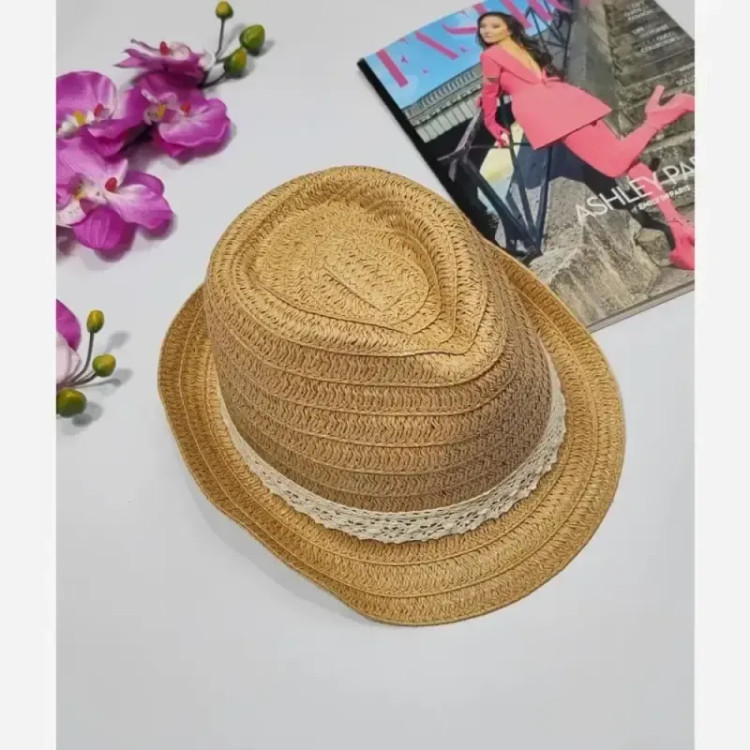 کلاه حصیری وارداتی فریسایز لبه 4 سانت