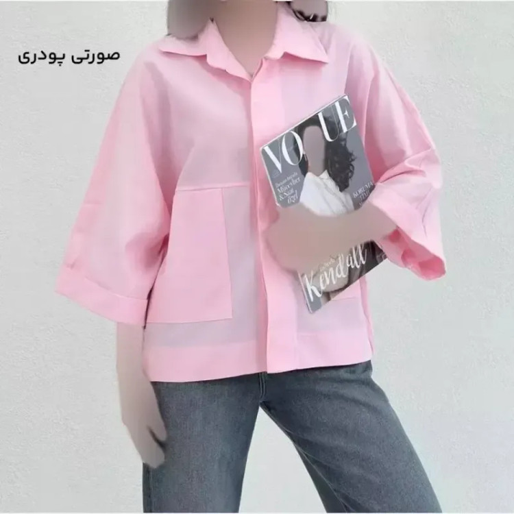 شومیز باکسی دوجیب لینن پنبه مدل دلبهار فری سایز