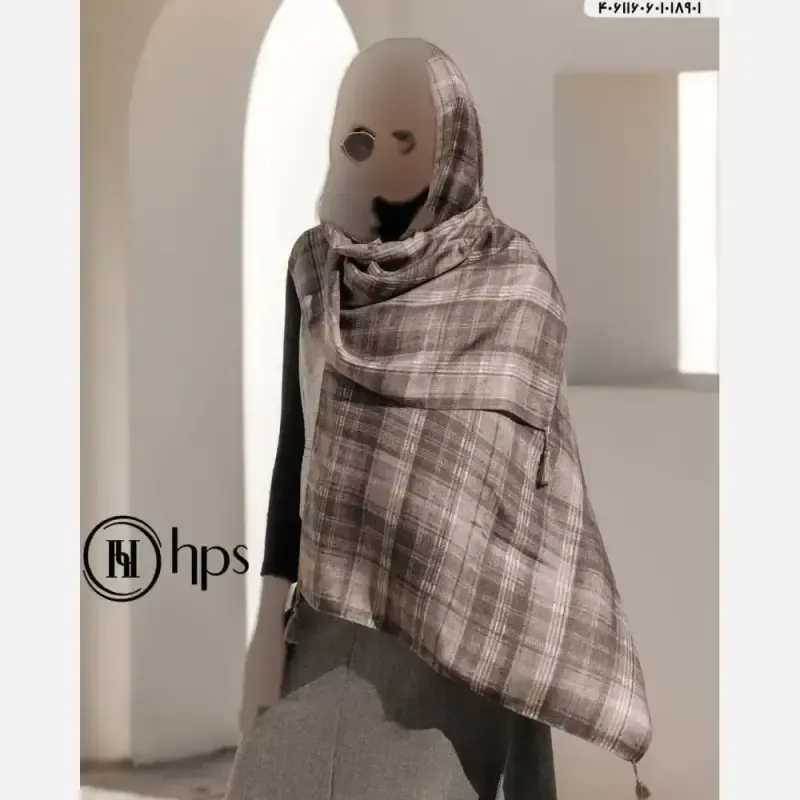 شال نخی پاییزه طرح دار مارتاشاپ قواره 200 در 75 سانت نرم و لطیف با ایستایی عالی