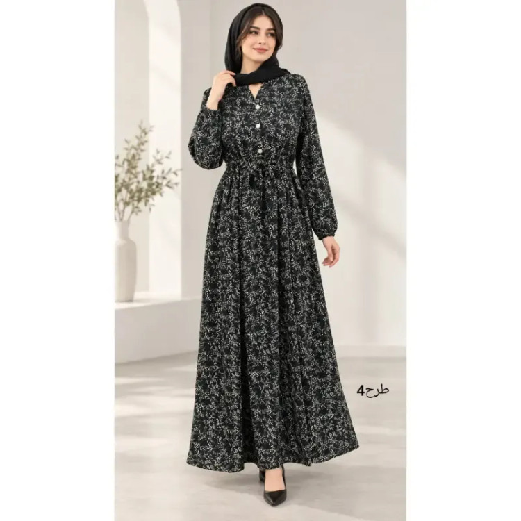 پیراهن آسلین زنانه طرحدار الیزه سایزبندی 1 و 2
