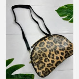 کیف چرم سی بل دو رو پلنگی و مشکی بند بلند 18*25 سانت
