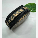 کیف چرم سی بل دو رو پلنگی و مشکی بند بلند 18*25 سانت