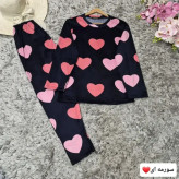 ست مخمل قلبی زنانه فری سایز 38 تا 46 نرم و لطیف وارداتی