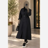 مانتو دانشجویی نانسی پرشین مکانیک اعلا مشکی سرمه ای سایز 36تا44 46تا50 قد 108