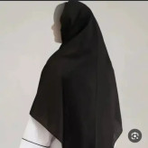 مقنعه کرپ خاویاری مشکی قد 90 و 100 درجه یک