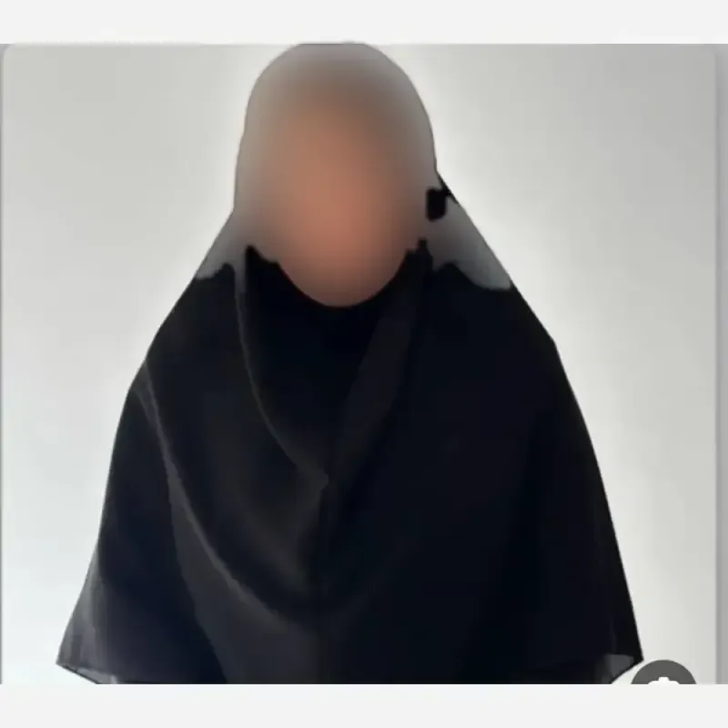مقنعه کرپ خاویاری مشکی قد 90 و 100 درجه یک