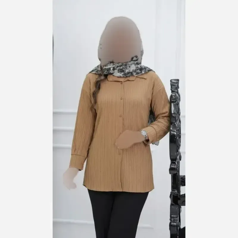 شومیز زنانه ایوا کراش فری سایز خنک ساریگل
