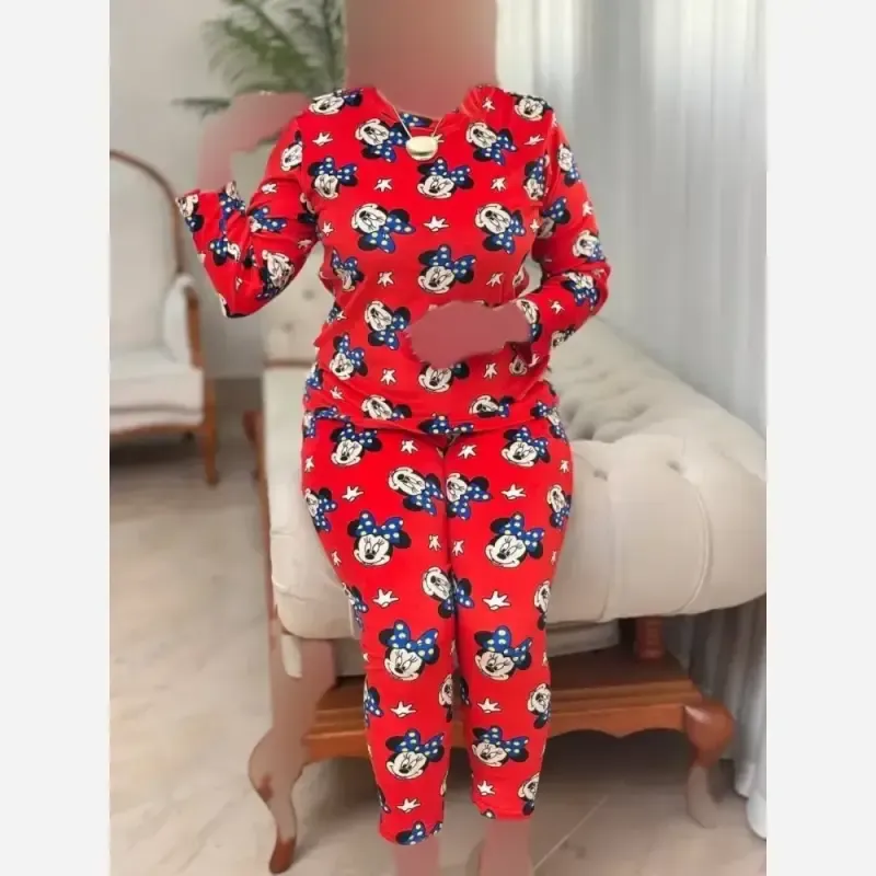 ست بلوز و شلوار مخمل وارداتی طرح میکی موس سایز 38 تا 46