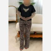 ست لباس راحتی زنانه مدل میشل جنس اسپان کشی سایز فری 38 تا 50 مناسب منزل و باشگاه
