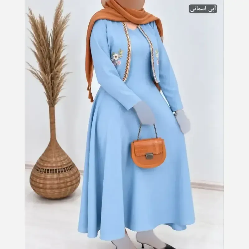 ست کت و سارافون گلدوزی ژیوا جنس تافته شاینی فری سایز 36 تا 46