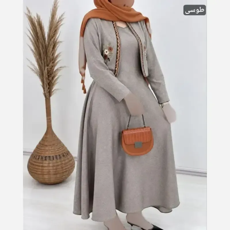 ست کت و سارافون گلدوزی ژیوا جنس تافته شاینی فری سایز 36 تا 46