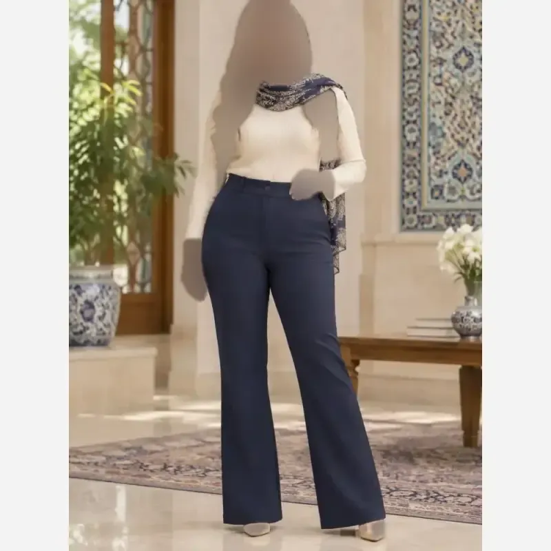 شلوار دمپا گشاد زنانه جنس مازراتی 330 گرم قد 105 سایز 40 تا 50