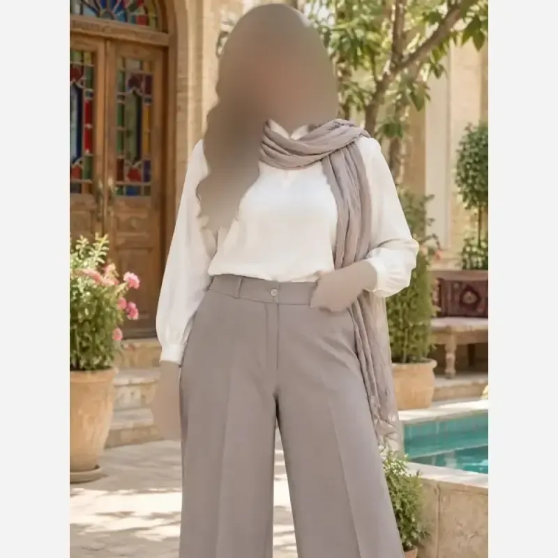 شلوار دمپا گشاد زنانه جنس مازراتی 330 گرم قد 105 سایز 40 تا 50