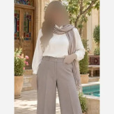 شلوار دمپا گشاد زنانه جنس مازراتی 330 گرم قد 105 سایز 40 تا 50