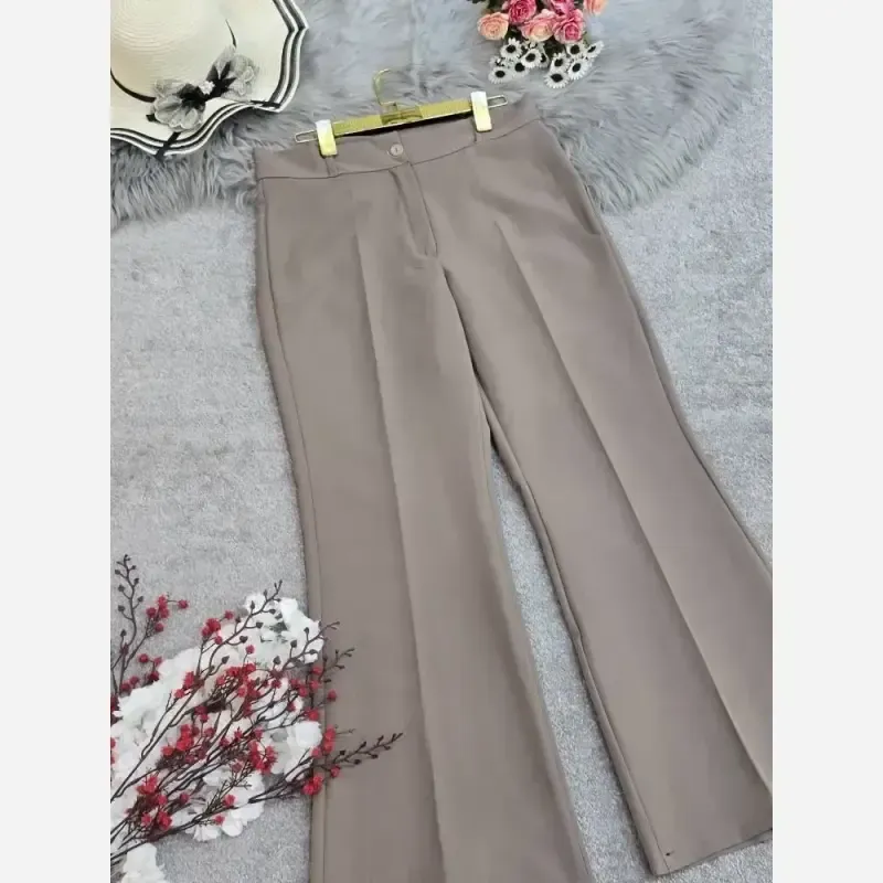 شلوار دمپا گشاد زنانه جنس مازراتی 330 گرم قد 105 سایز 40 تا 50