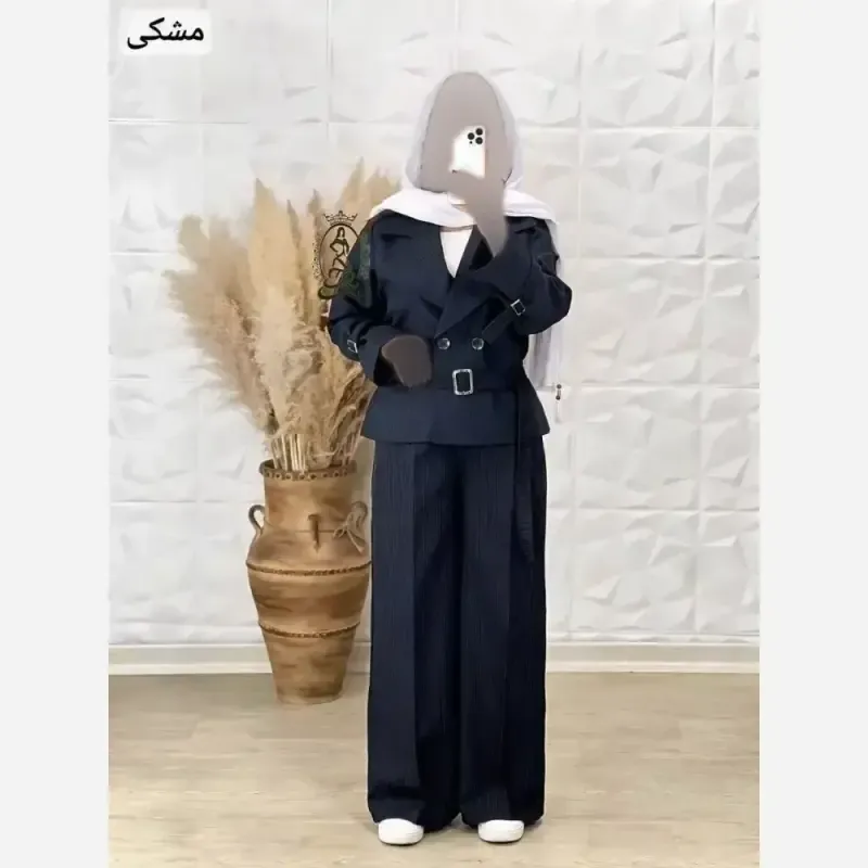 ست کت شلوار زنانه بارلین جنس پرشین دیپلمات سایز فری 36 تا 46