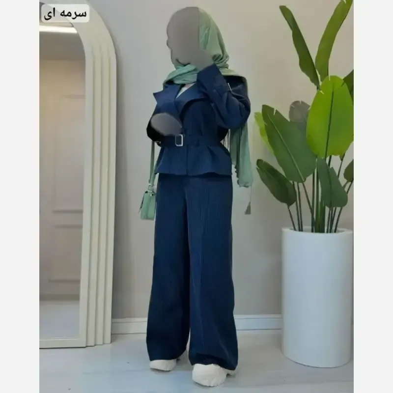 ست کت شلوار زنانه بارلین جنس پرشین دیپلمات سایز فری 36 تا 46