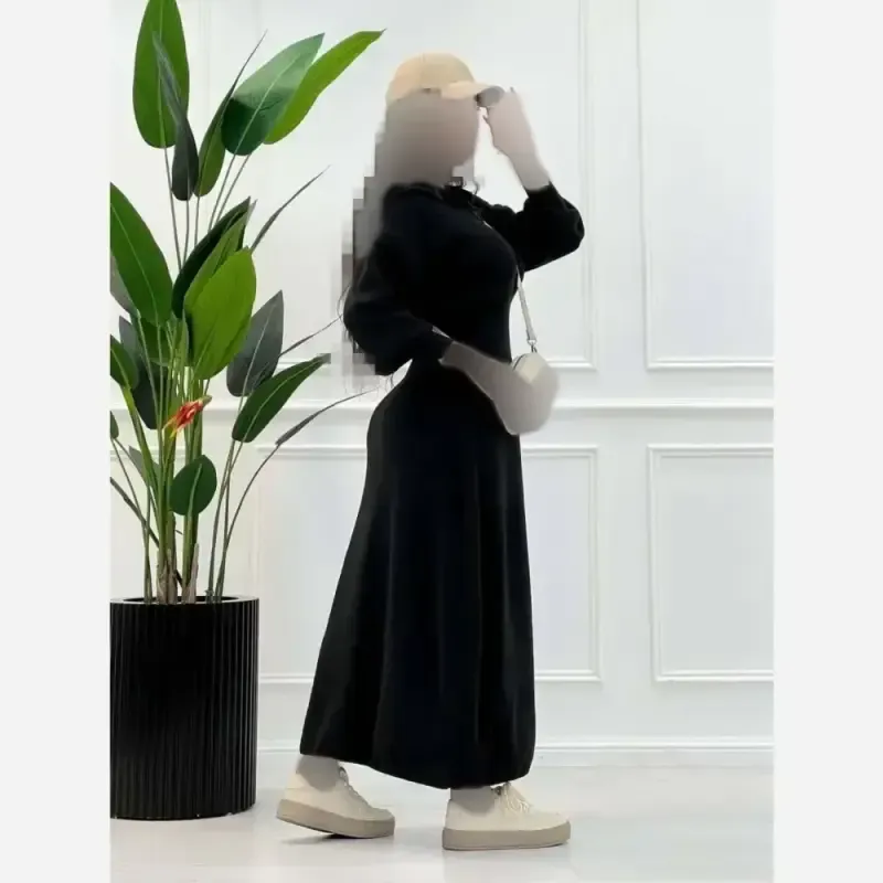 کفتان بافت ساعت شنی کلاهدار مدل ماهتیسا فری سایز