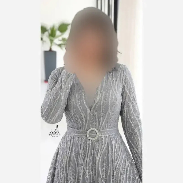 پیراهن مجلسی زنانه مدل پریزاد جنس شاین برجسته قد 150 استردار سایز بزرگ
