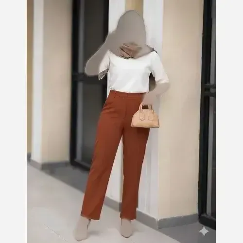 شلوار مازراتی راستا ساده زنانه کرپ مازراتی سایز بزرگ