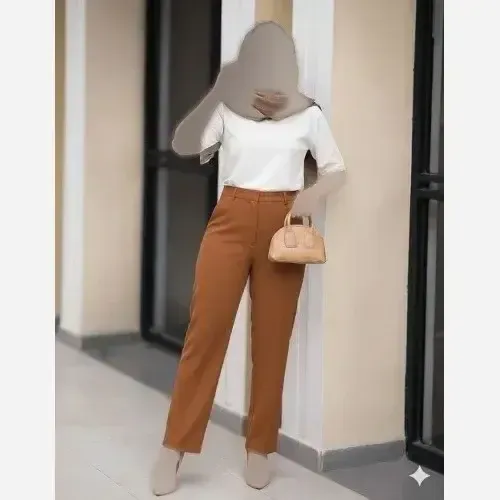 شلوار مازراتی راستا ساده زنانه کرپ مازراتی سایز بزرگ