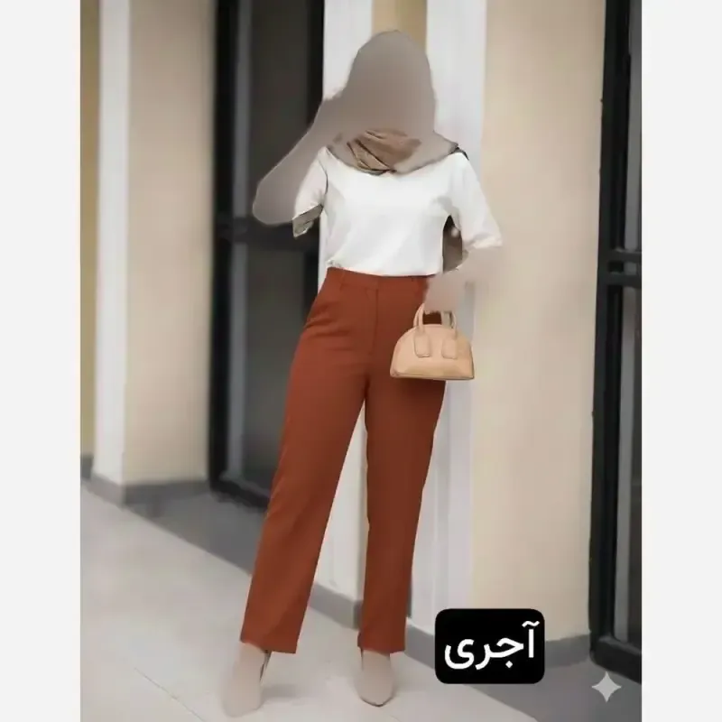 شلوار مازراتی راستا ساده زنانه کرپ مازراتی سایز بزرگ