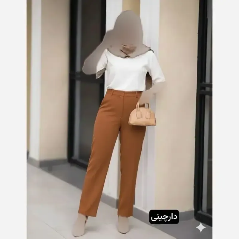 شلوار مازراتی راستا ساده زنانه کرپ مازراتی سایز بزرگ