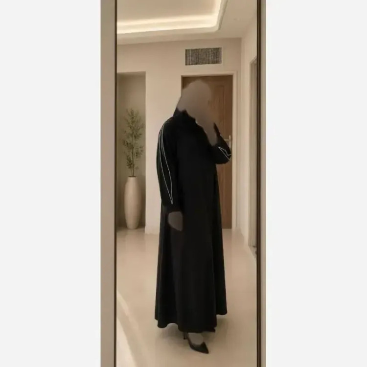 عبا زنانه مدل آستین مغزی دوزی پارچه الیزه فری سایز