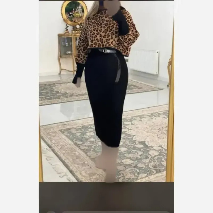 ست سارافون و کراپ بافت پلنگی فری سایز سه نخ