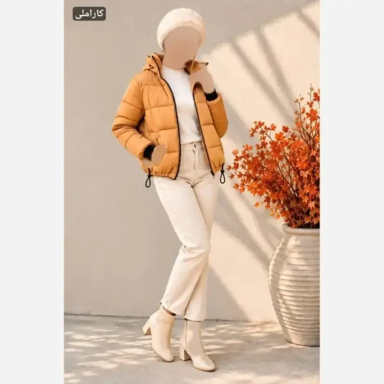 کاپشن سیلیکونی زنانه وارداتی درجه یک پشم شیشه دار سایز 36 تا 46