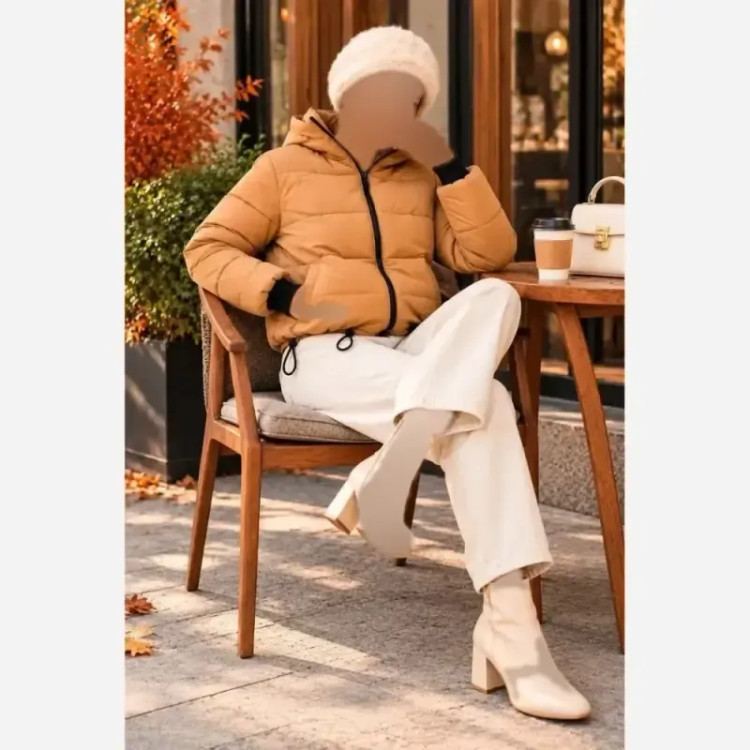 کاپشن سیلیکونی زنانه وارداتی درجه یک پشم شیشه دار سایز 36 تا 46